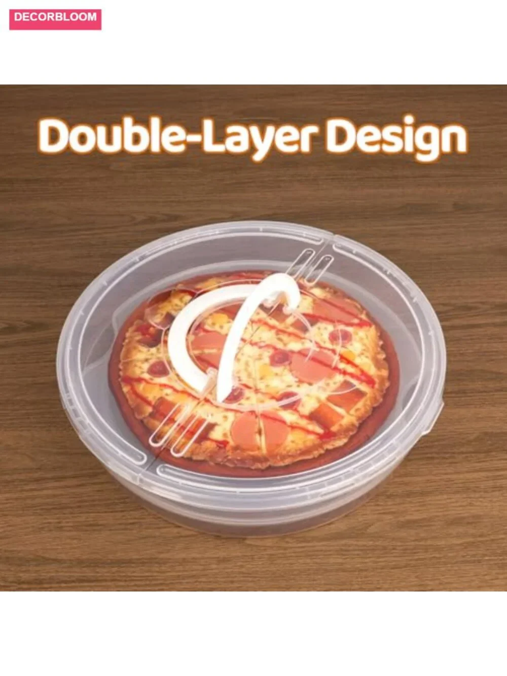 Pizza Storage Container Set 2 Pack with Egg Tray Reusable Pie Carrier